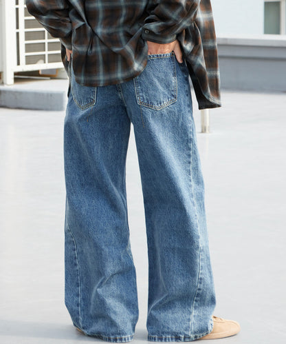 ALL RUNS / 5ポケット コットンワイドデニムパンツ