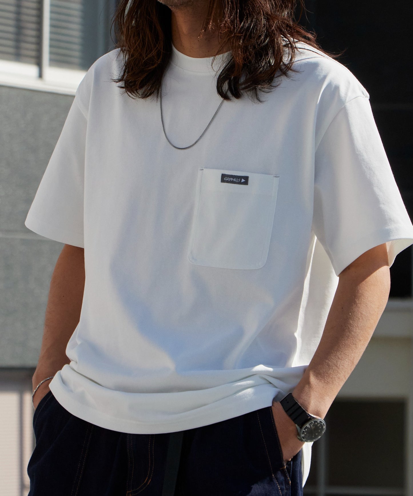 and wander × Gramicci / backprint S/S tee