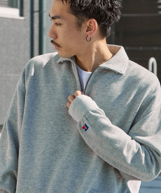 Russell Athletic / VTG Tri-Blend Sweat Half Zip