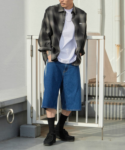 adidas/アディダス サイドラインデニムハーフパンツ