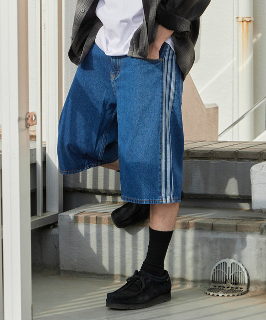 adidas/アディダス サイドラインデニムハーフパンツ