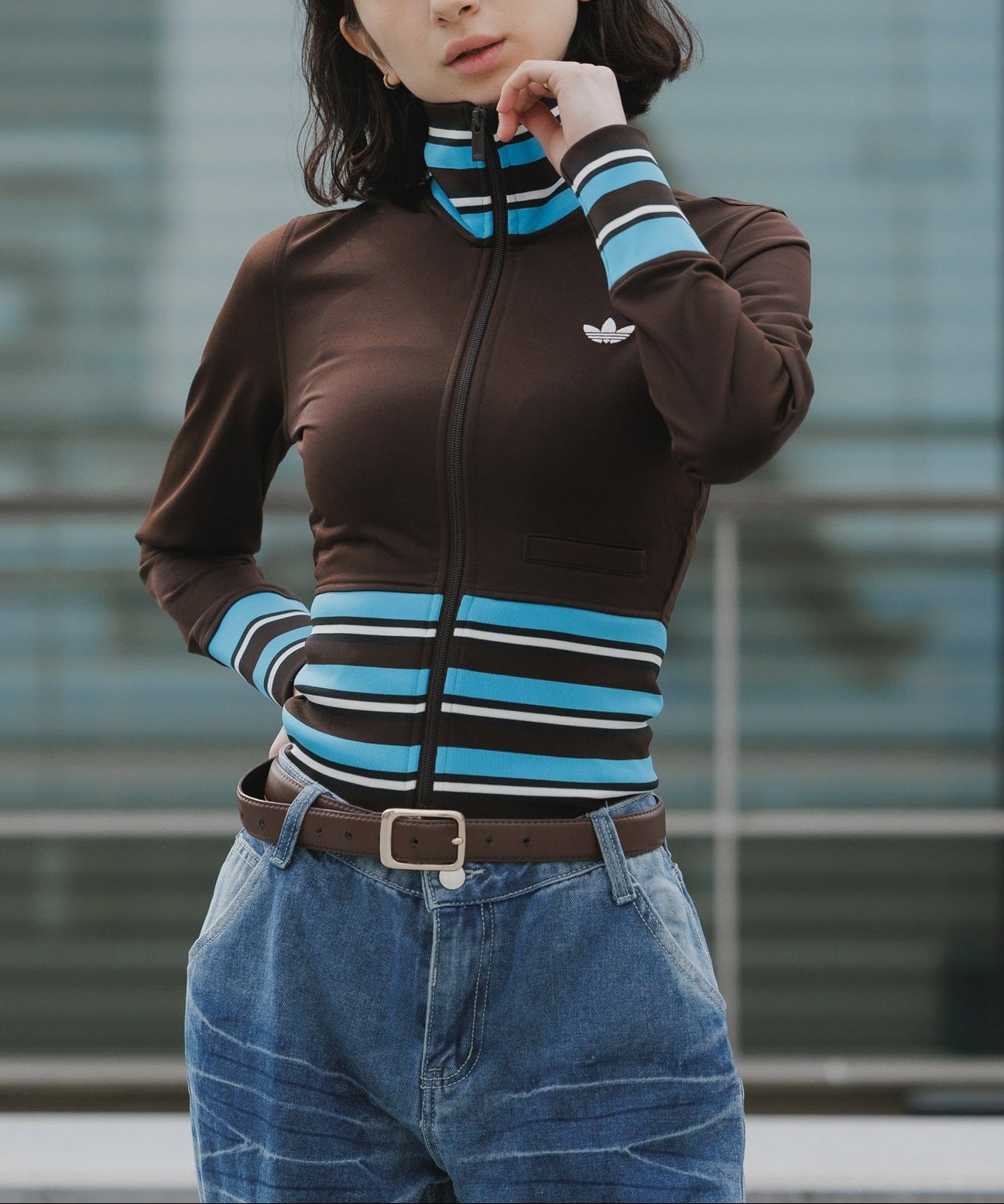 adidas / ビンテージ TT ハイ ニット リブ トップス