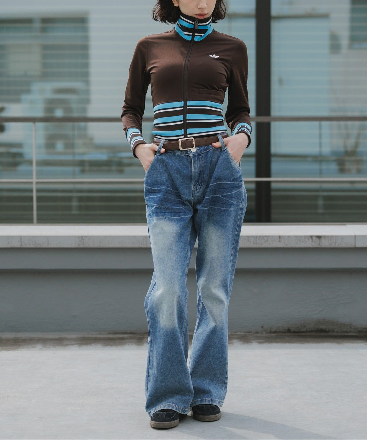 adidas / ビンテージ TT ハイ ニット リブ トップス