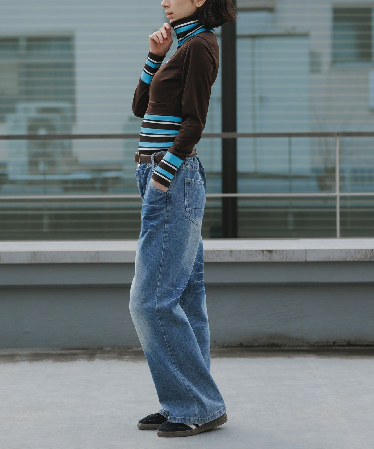 adidas / ビンテージ TT ハイ ニット リブ トップス