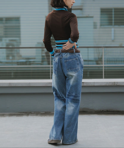 adidas / ビンテージ TT ハイ ニット リブ トップス