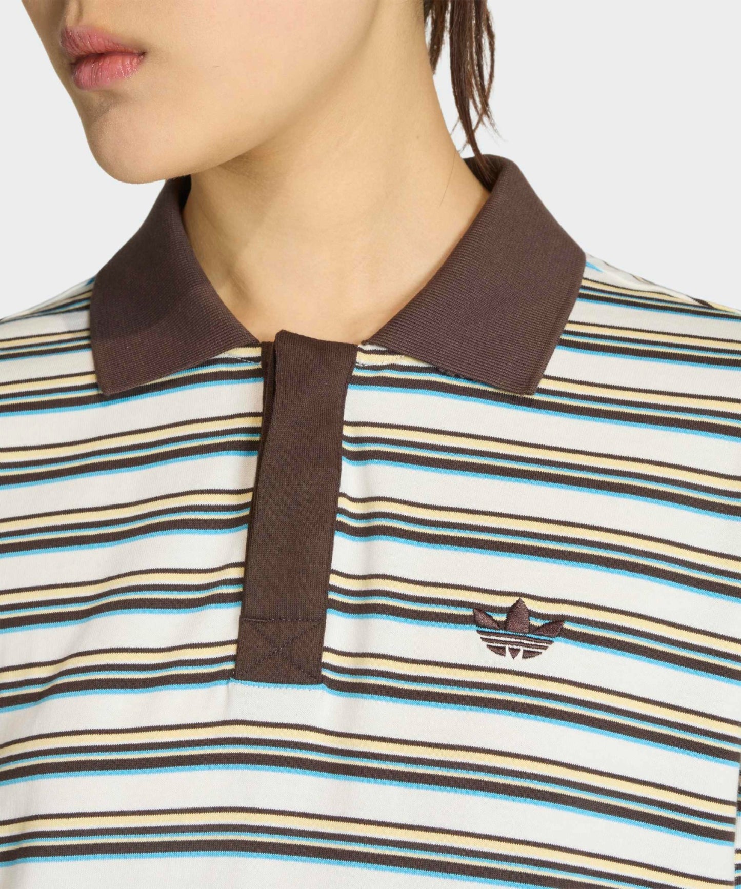 adidas / STRIPED OVZD LS POLO SHIRT