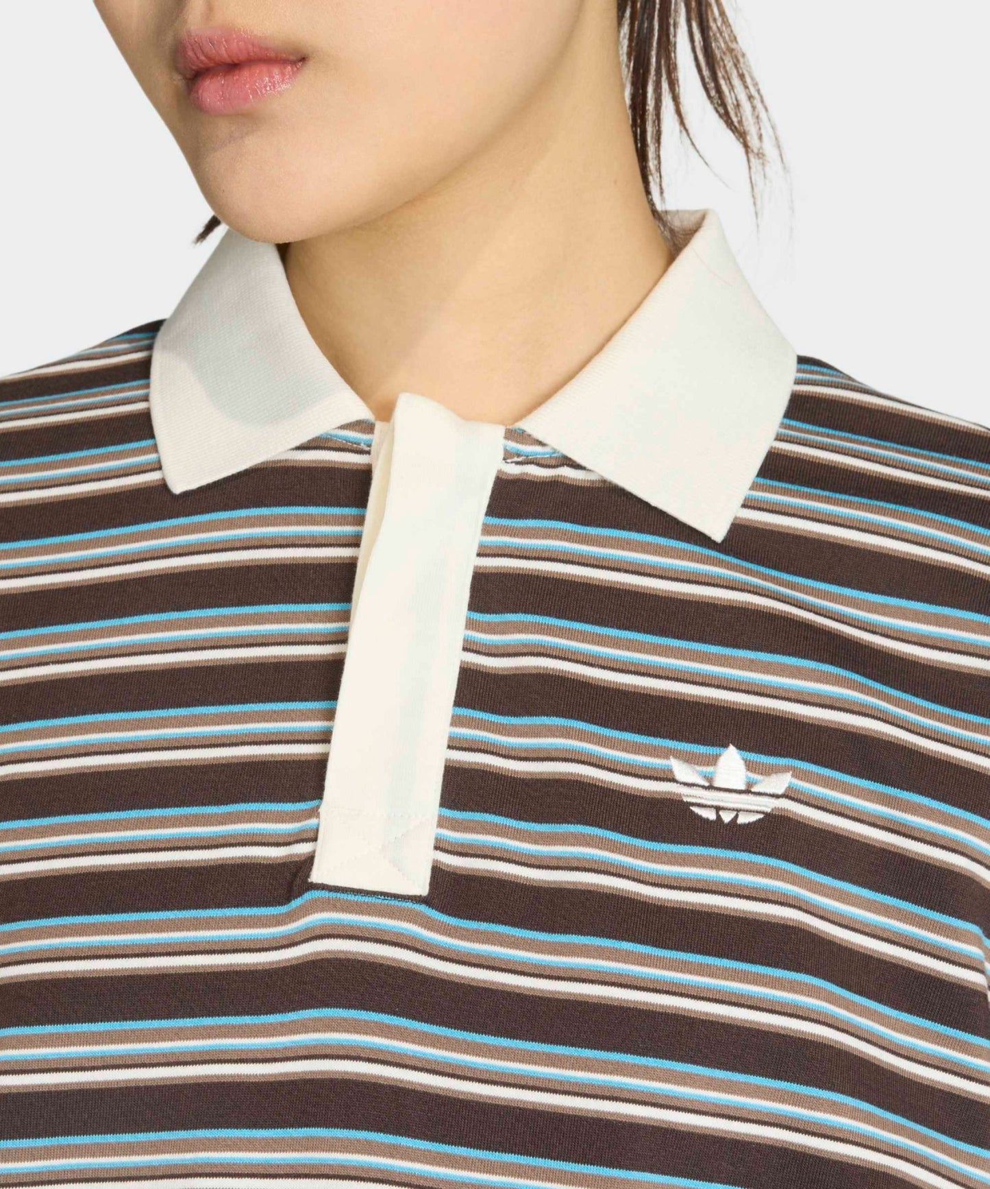adidas / STRIPED OVZD LS POLO SHIRT