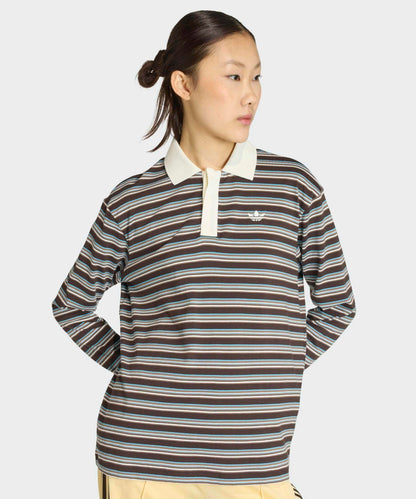 adidas / STRIPED OVZD LS POLO SHIRT