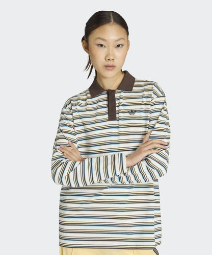 adidas / STRIPED OVZD LS POLO SHIRT