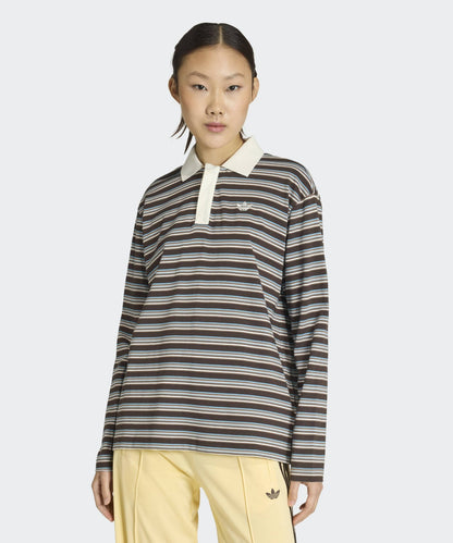 adidas / STRIPED OVZD LS POLO SHIRT