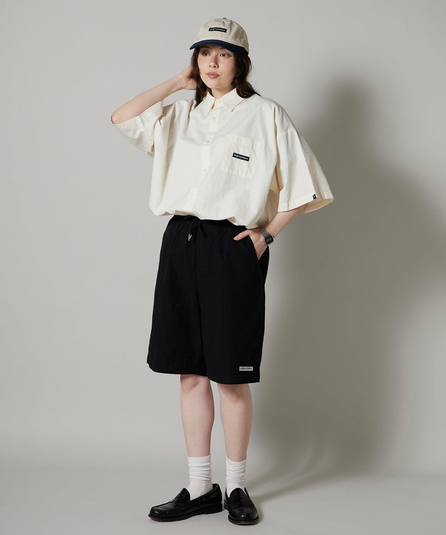 OK YESTERDAY / ハーフスリーブオーバーサイズシャツ OY-L0005