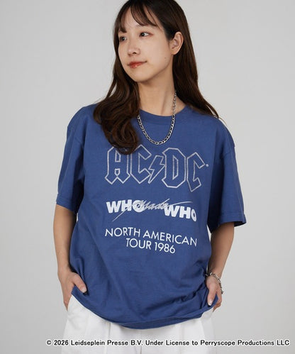 GOOD ROCK SPEED/グッドロックスピード AC/DC ラメ加工 ピグメントクルーネックTシャツ 26ACD001W