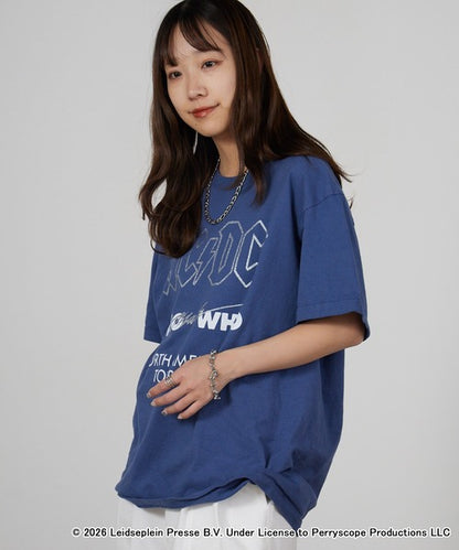 GOOD ROCK SPEED/グッドロックスピード AC/DC ラメ加工 ピグメントクルーネックTシャツ 26ACD001W
