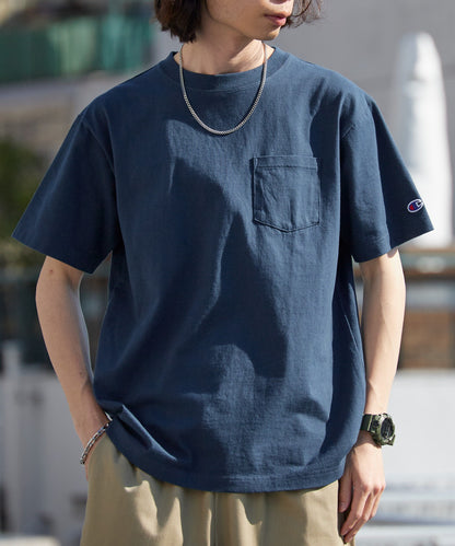 Champion/チャンピオン ロゴワッペン クルーネック 半袖ポケットTシャツ