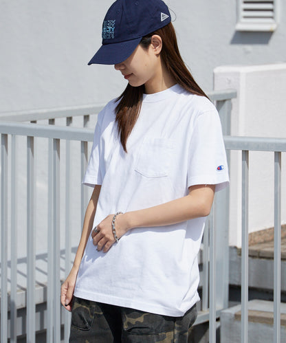 Champion/チャンピオン ロゴワッペン クルーネック 半袖ポケットTシャツ