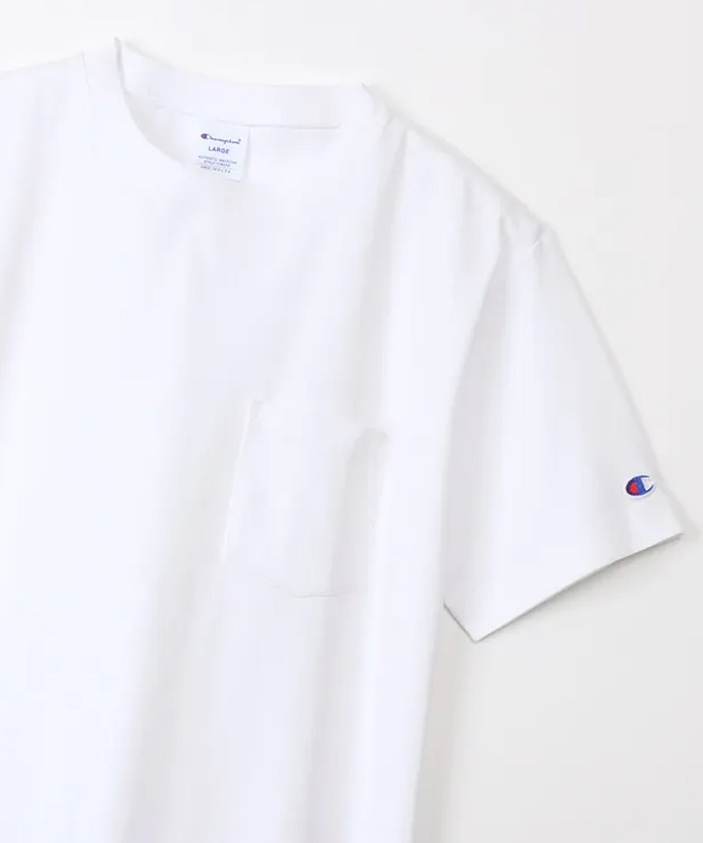 Champion/チャンピオン ロゴワッペン クルーネック 半袖ポケットTシャツ