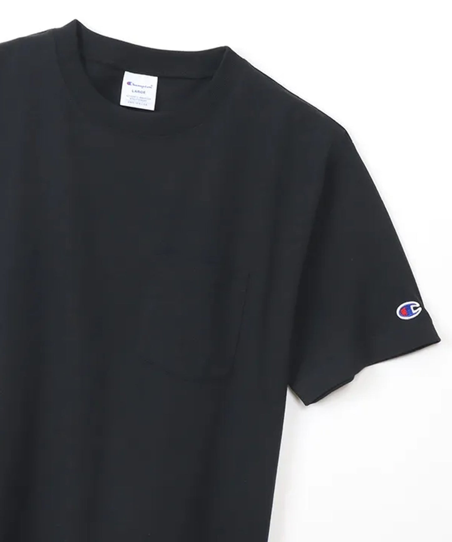 Champion/チャンピオン ロゴワッペン クルーネック 半袖ポケットTシャツ