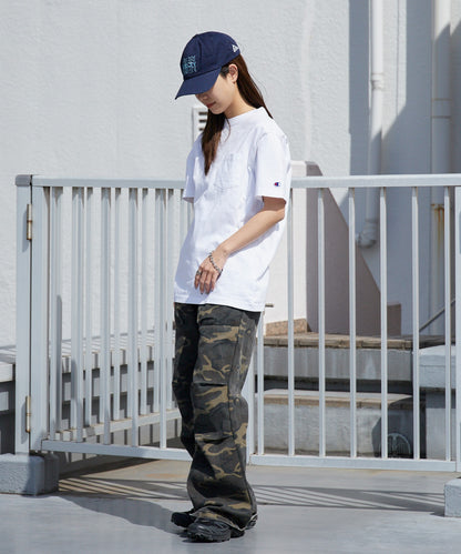 Champion/チャンピオン ロゴワッペン クルーネック 半袖ポケットTシャツ