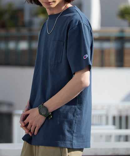 Champion/チャンピオン ロゴワッペン クルーネック 半袖ポケットTシャツ