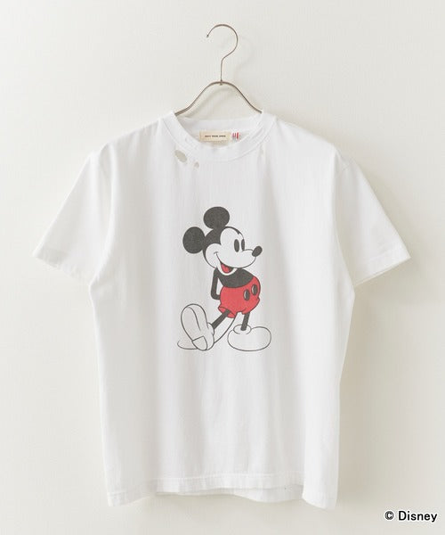 GOOD ROCK SPEED/グッドロックスピード/ MickeyMouse / Disney / ダメ―ジクルーネックTシャツ 26FDS001W