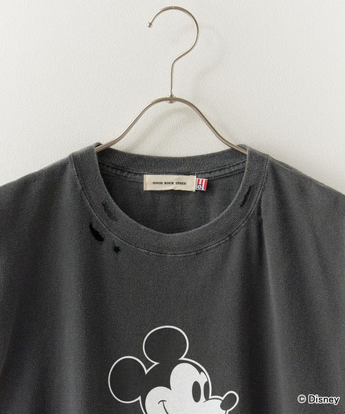GOOD ROCK SPEED/グッドロックスピード/ MickeyMouse / Disney / ダメ―ジクルーネックTシャツ 26FDS001W
