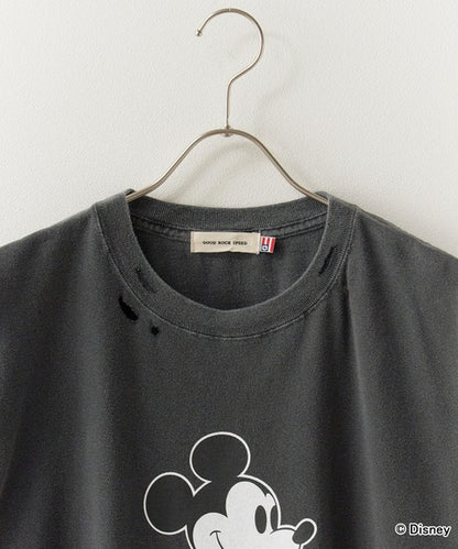 GOOD ROCK SPEED/グッドロックスピード/ MickeyMouse / Disney / ダメ―ジクルーネックTシャツ 26FDS001W