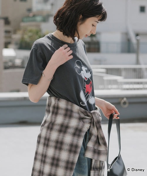 GOOD ROCK SPEED/グッドロックスピード/ MickeyMouse / Disney / ダメ―ジクルーネックTシャツ 26FDS001W