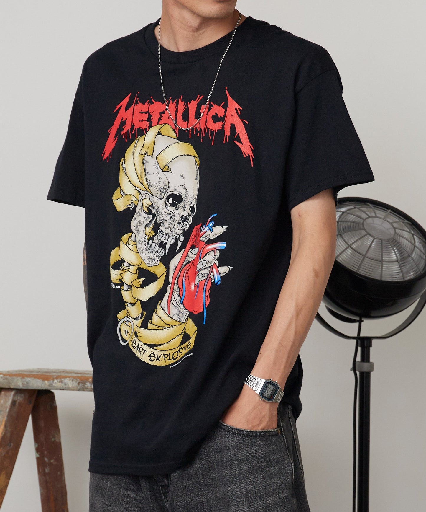 【予約販売】METALLICA (メタリカ) HEART EXPLOSIVE / ROCMTLTSBM Tシャツ バンドT （6月中旬頃発送予定)