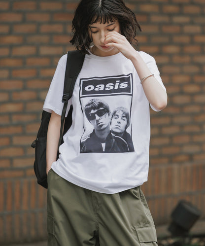 【予約販売】Oasis / オアシス プリントデザイン クルーネックＴシャツ メンズ バンドＴ （6月中旬頃発送予定)