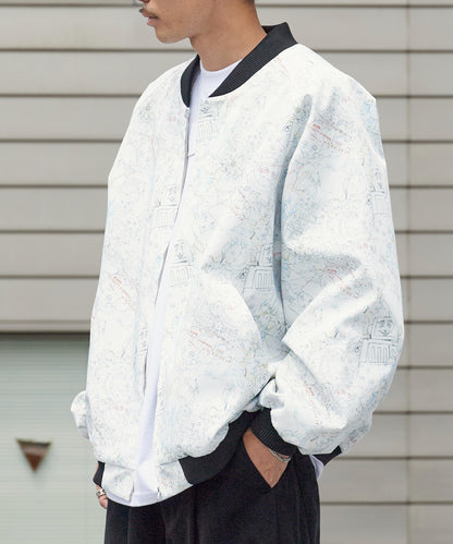 Paprika All-over print jacket パプリカ オールオーバープリントジャケット ブルゾン ライトアウター 【9月下旬お届け予定】