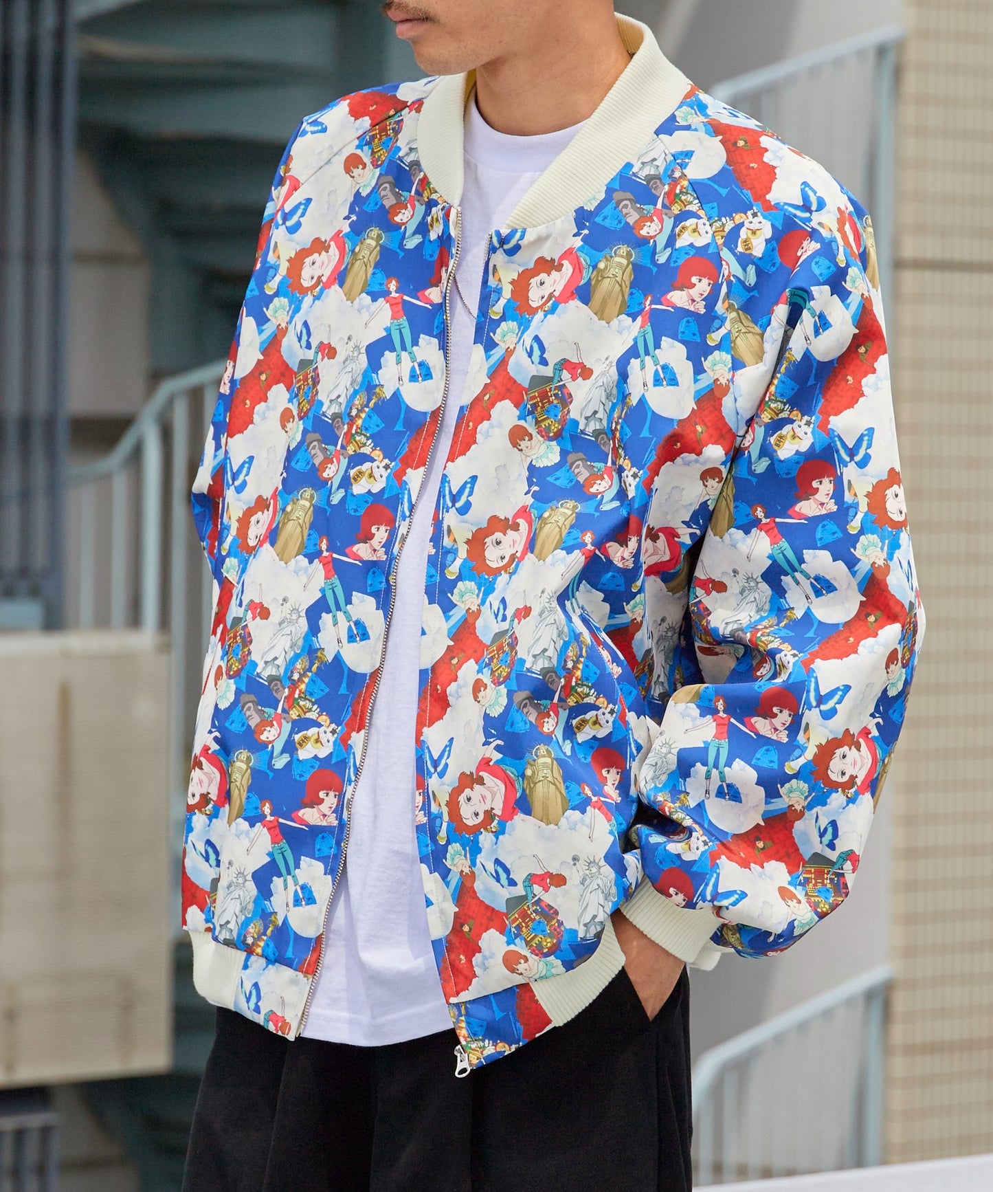 Paprika All-over print jacket パプリカ オールオーバープリントジャケット ブルゾン ライトアウター 【9月下旬お届け予定】