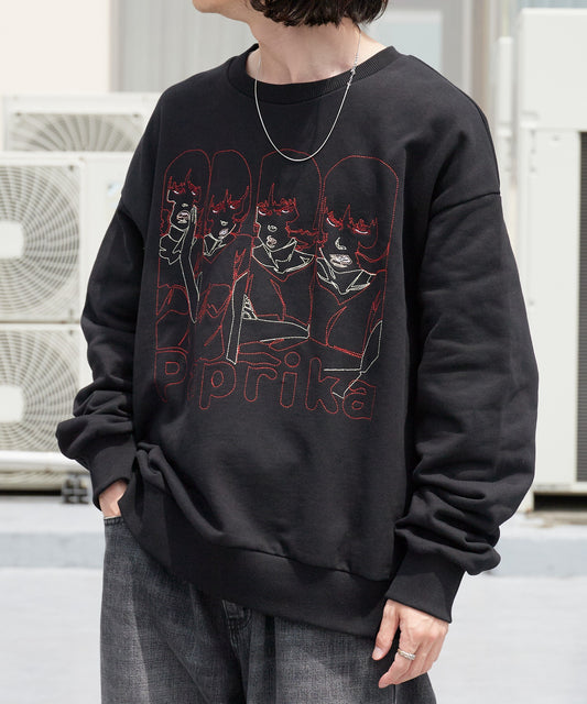 Paprika Thread-Embroidered Sweatshirt パプリカ 刺繍入りスウェット 【9月下旬お届け予定】