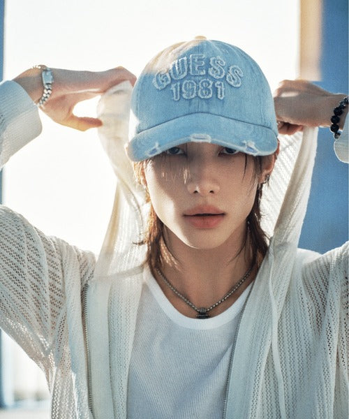 【Stray Kids ヒョンジン着用】GUESS/ゲス WASHED CAP MQ1A1051LBL 【6月下旬お届け】