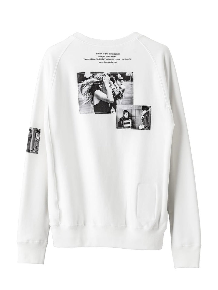 crew neck sweat shirt.