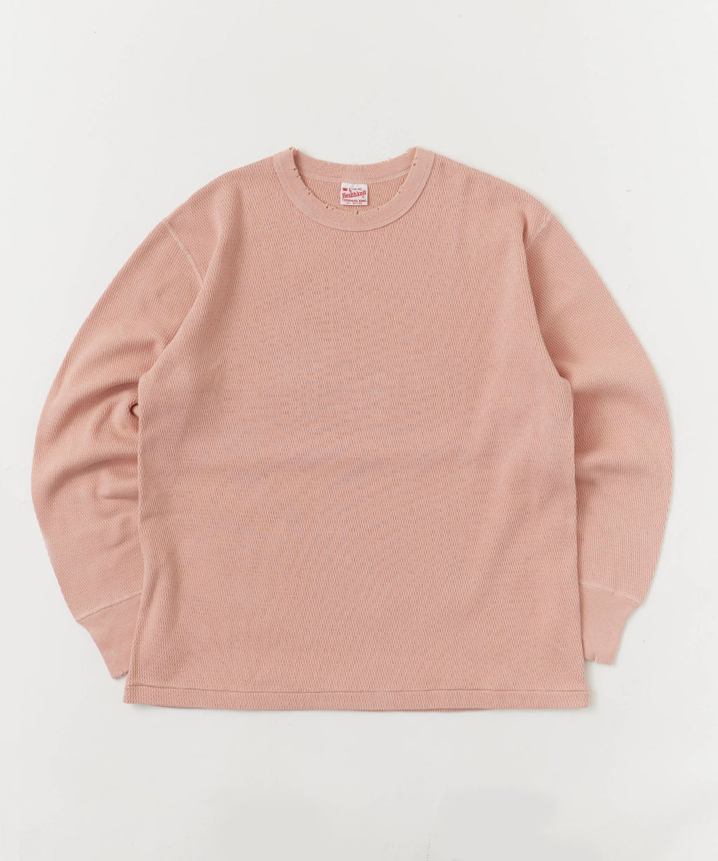 Healthknit / Thermal King Raschel Honeycomb Crew Damage L/S サーマル