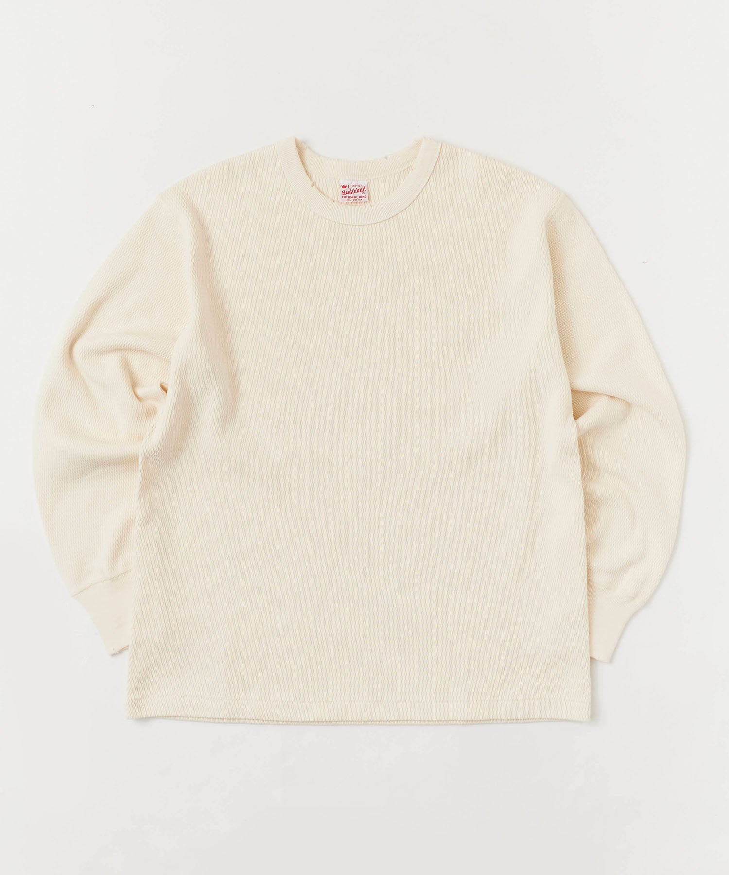 Healthknit / Thermal King Raschel Honeycomb Crew Damage L/S サーマル