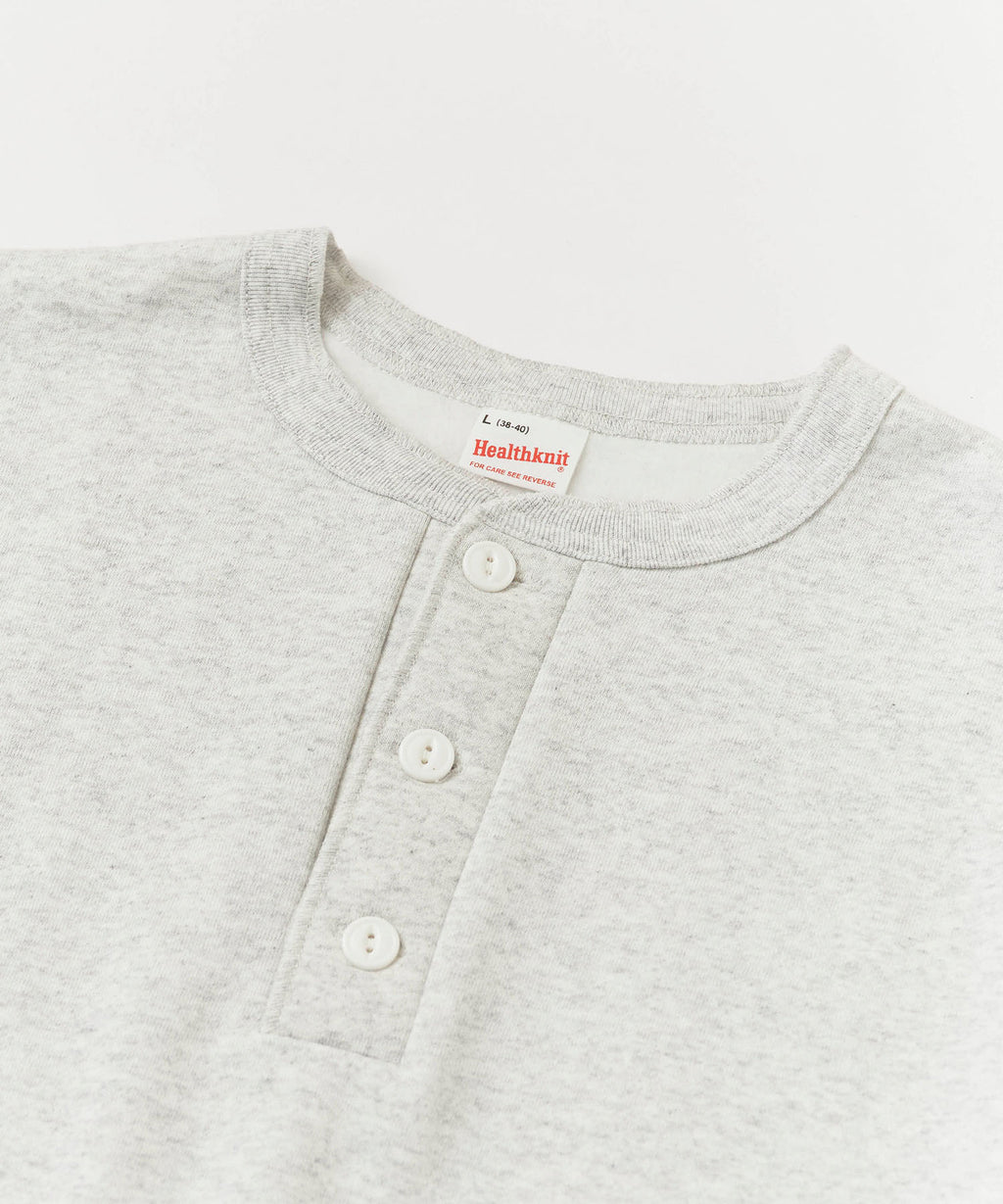 Healthknit / Classic sweatshirt henley neck long sleeve スウェット