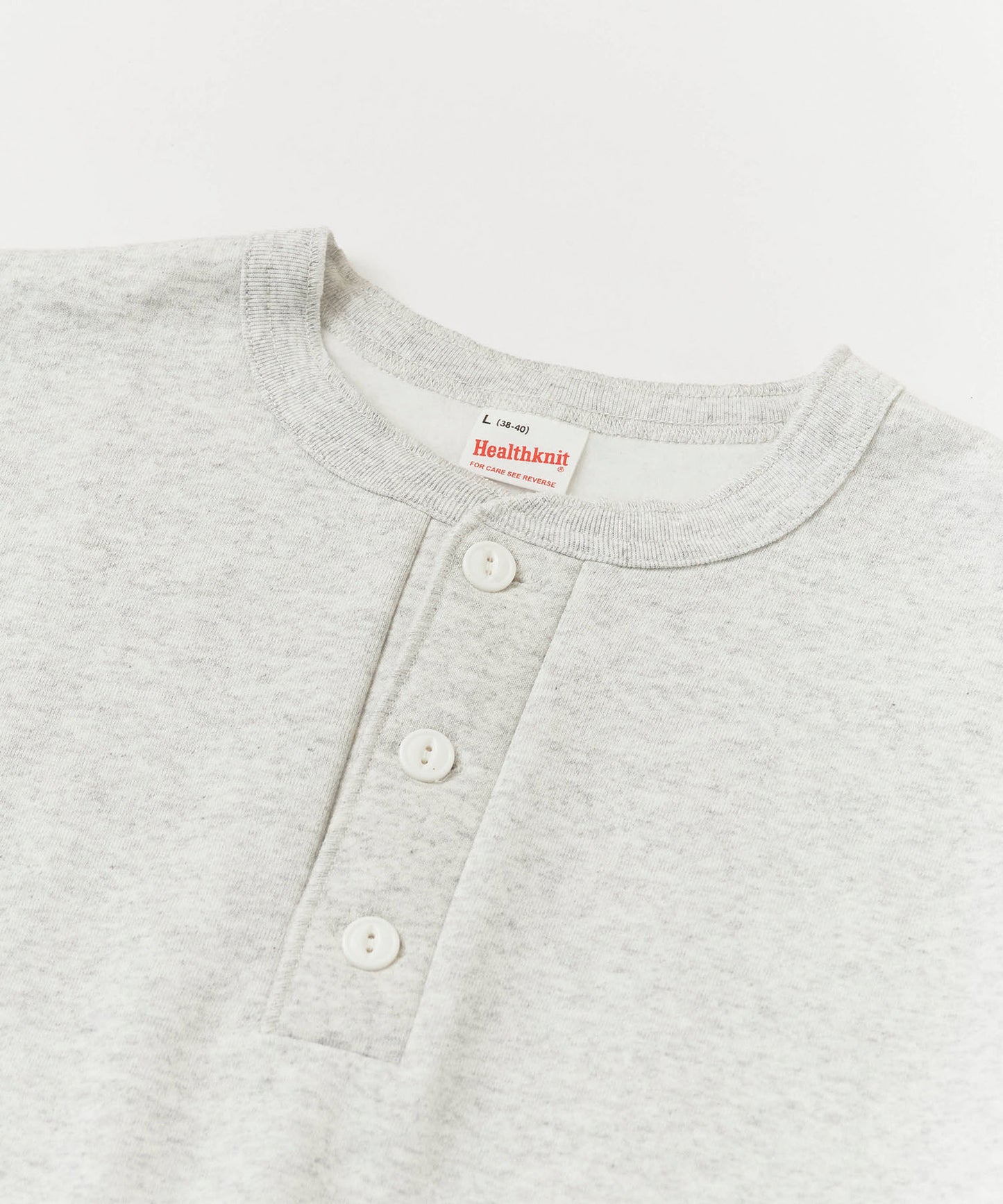 Healthknit / Classic sweatshirt henley neck long sleeve スウェット