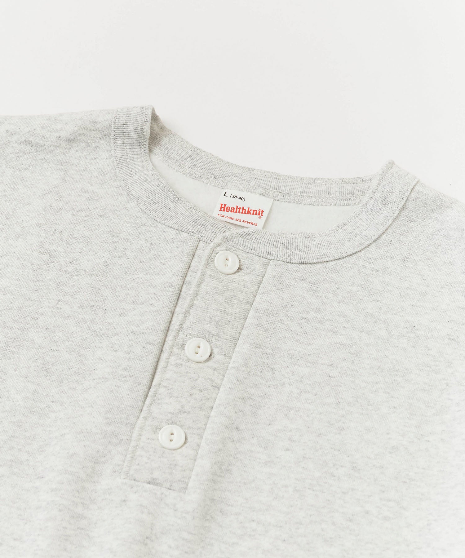 Healthknit / Classic sweatshirt henley neck long sleeve スウェット