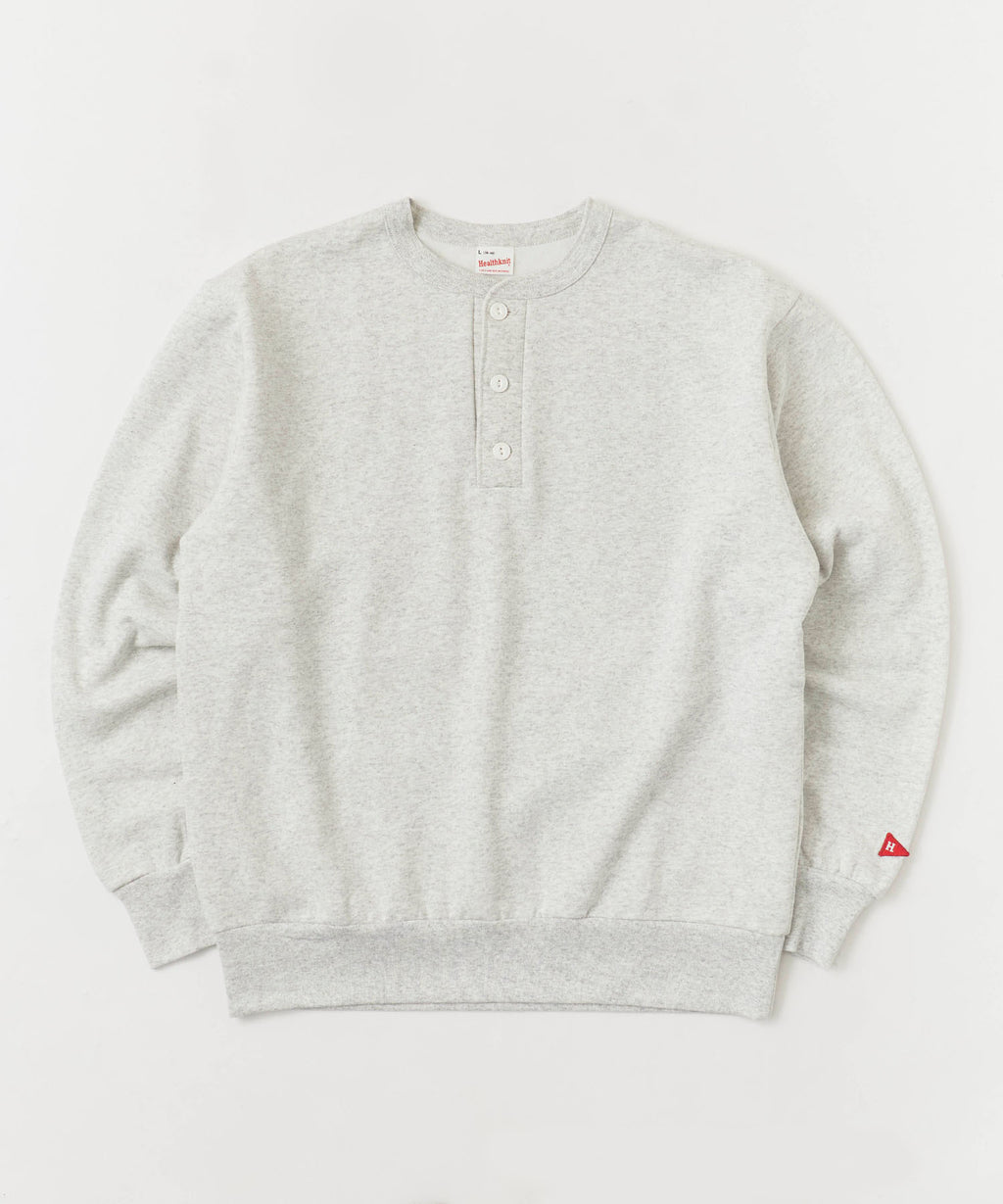 Healthknit / Classic sweatshirt henley neck long sleeve スウェット