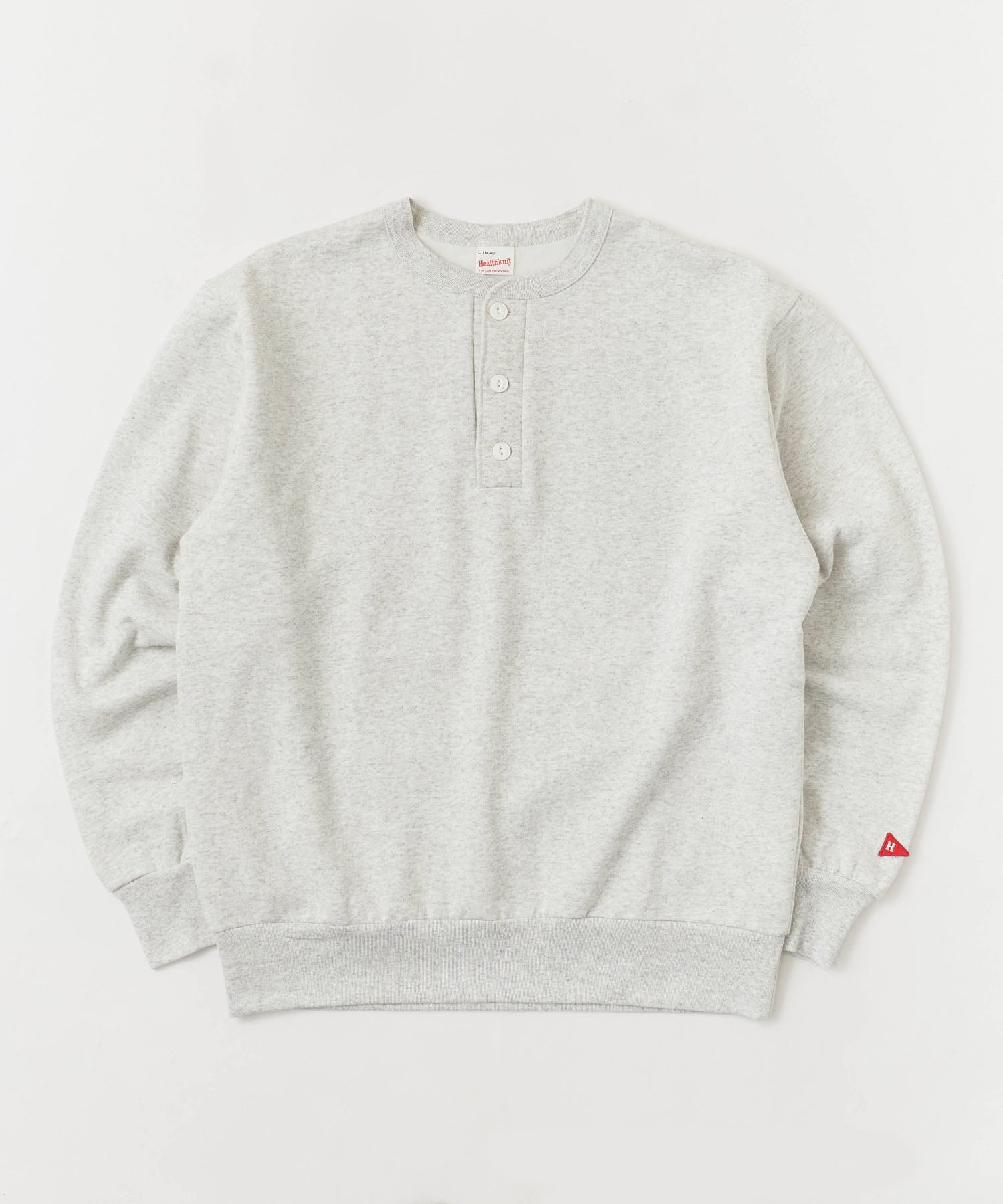 Healthknit / Classic sweatshirt henley neck long sleeve スウェット