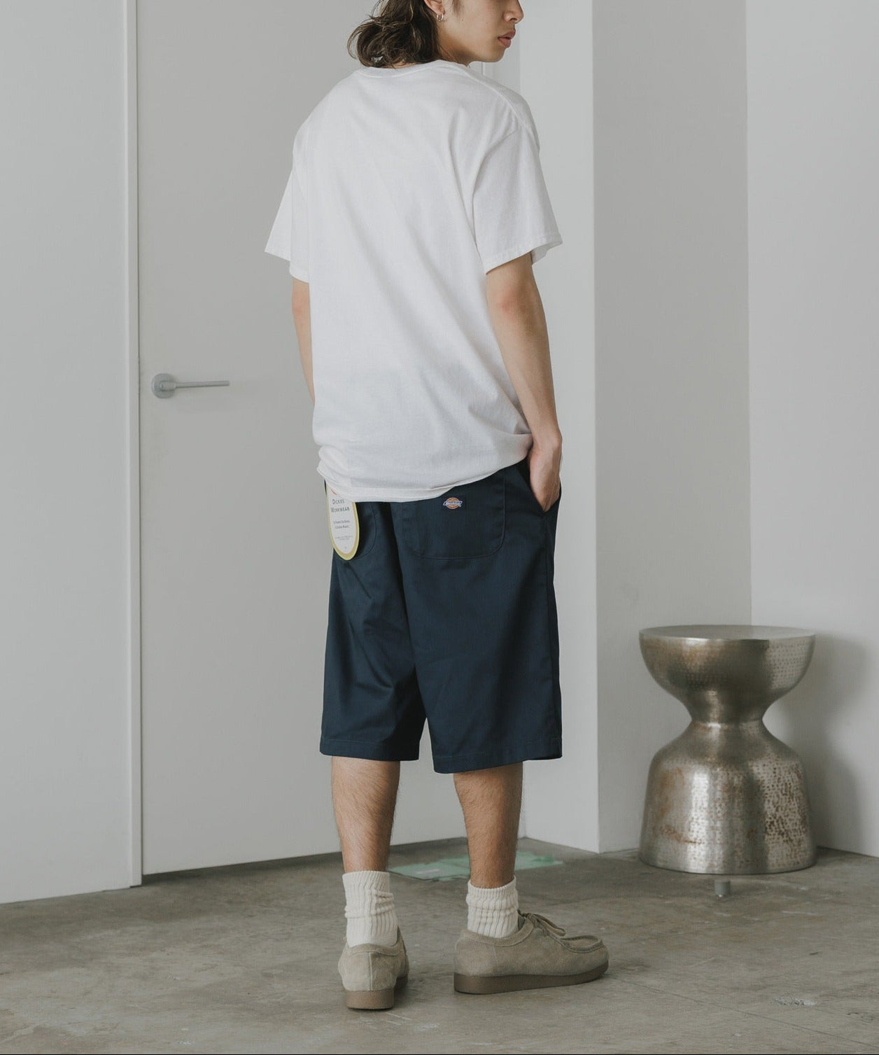 Los Angeles Apparel / S/S Garment Dye CrewNeck 6.5oz [WHITE]