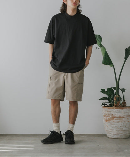Los Angeles Apparel / S/S Garment Dye CrewNeck 6.5oz [BLACK]