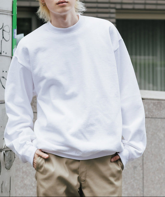 Los Angels Apparel / 14oz L/S HEAVY FLEECE PO CREW [WHITE]