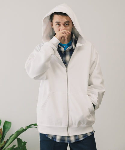 Los Angeles Apparel / 14OZ. HEAVY FLEECE ZIP UP HOODED SWEATSHIRT [WHITE]