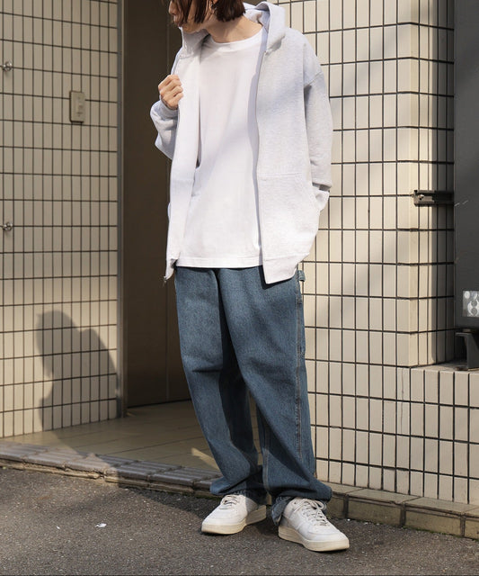 Los Angeles Apparel / 14OZ. HEAVY FLEECE ZIP UP HOODED SWEATSHIRT [ASH GRAY]