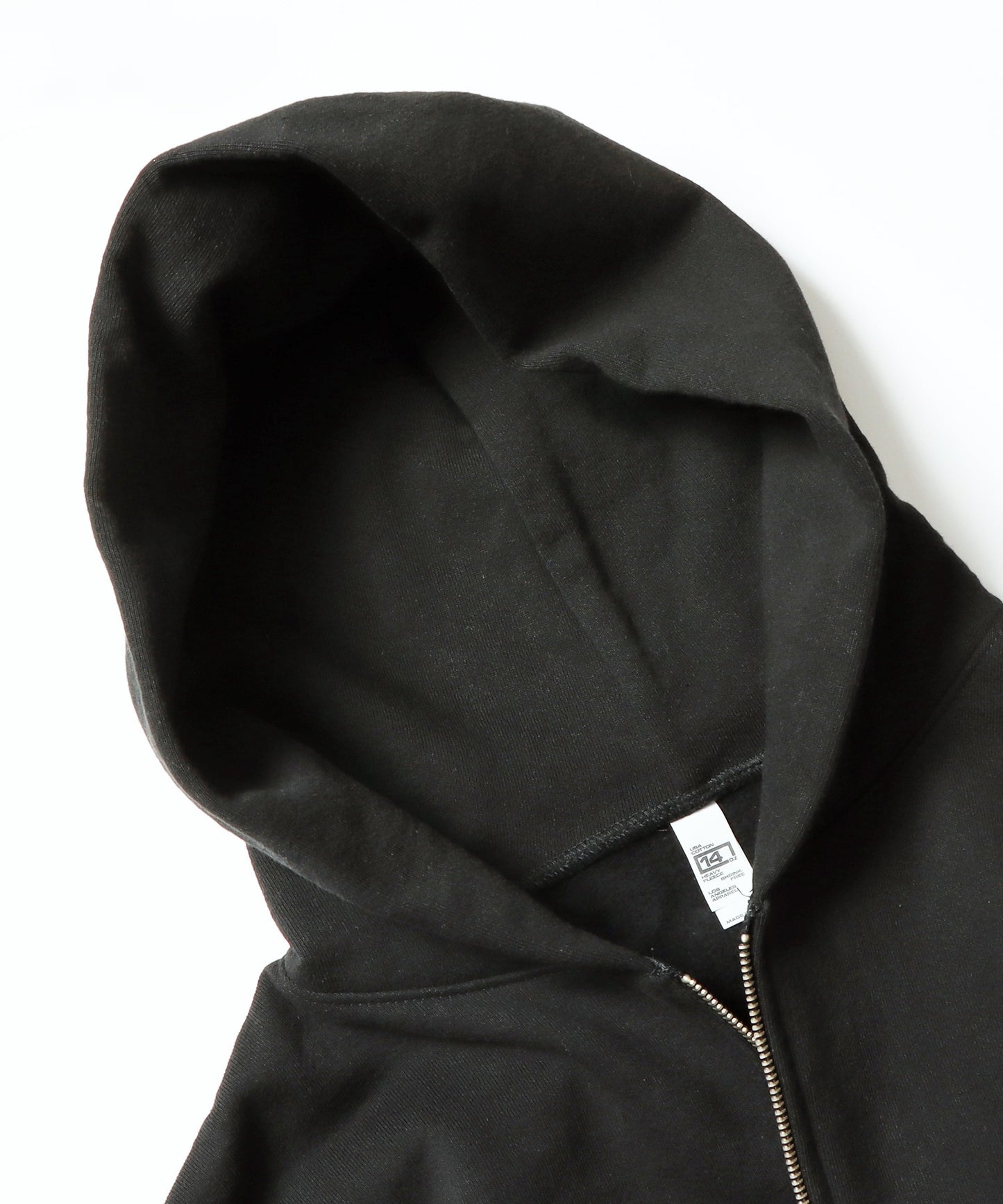 Los Angeles Apparel / 14OZ. HEAVY FLEECE ZIP UP HOODED SWEATSHIRT [BLACK]