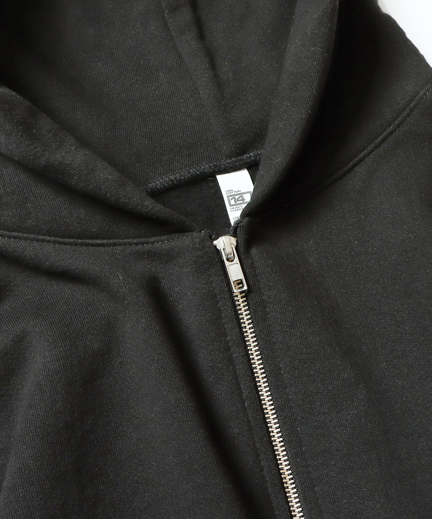 Los Angeles Apparel / 14OZ. HEAVY FLEECE ZIP UP HOODED SWEATSHIRT [BLACK]