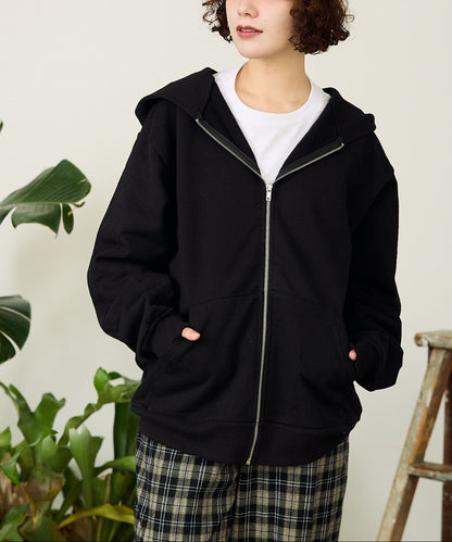 Los Angeles Apparel / 14OZ. HEAVY FLEECE ZIP UP HOODED SWEATSHIRT [BLACK]