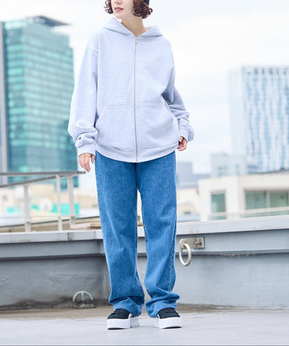 Los Angeles Apparel / 14OZ. HEAVY FLEECE ZIP UP HOODED SWEATSHIRT [ASH GRAY]